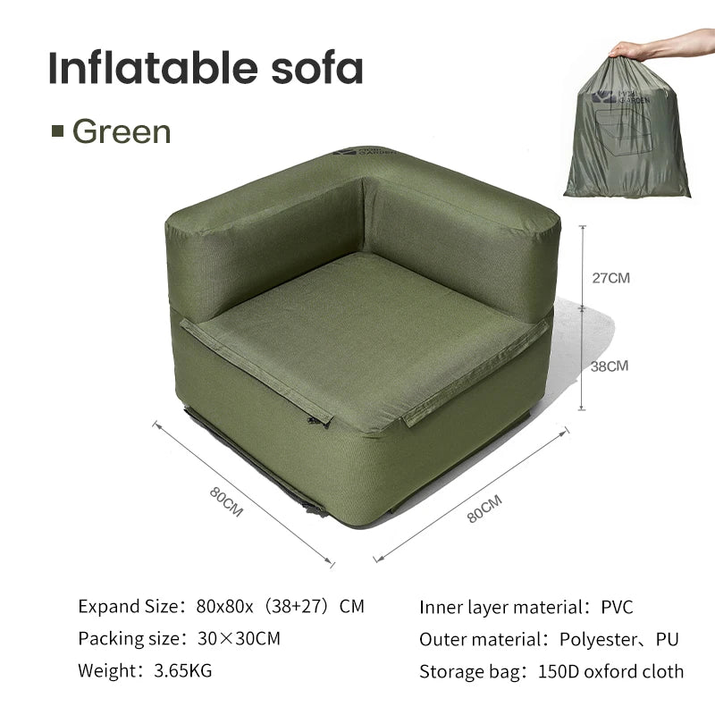 MOBI GARDEN Portable Camping air sofa with air bed separation connection