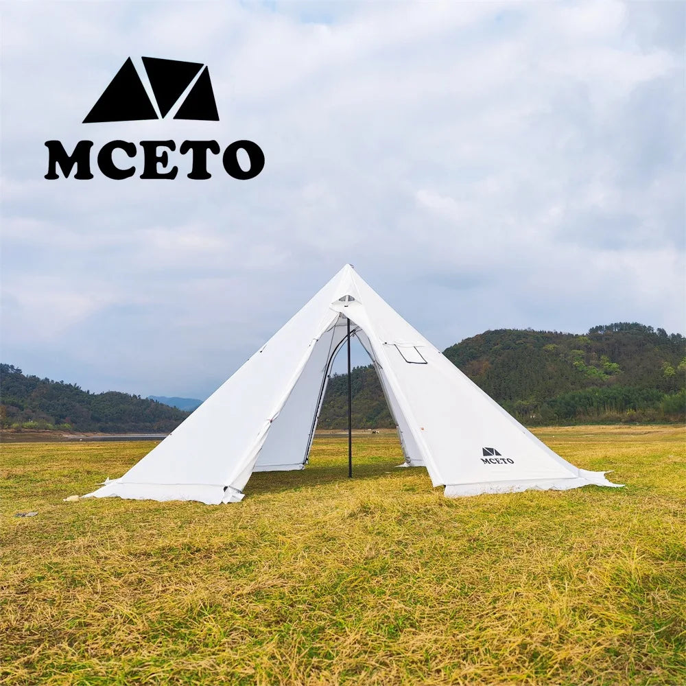 Lightweight Tipi Hot Tents with Stove Jack, Standing Room,Teepee Tent for Hunting, Family Team Camping,Brown, 6-8Persons