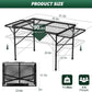 Folding Table With 2 Wing Panels, 3X2 Ft Camping Table With Mesh Desktop,Height Adjustable Folding Grill Table With Mesh