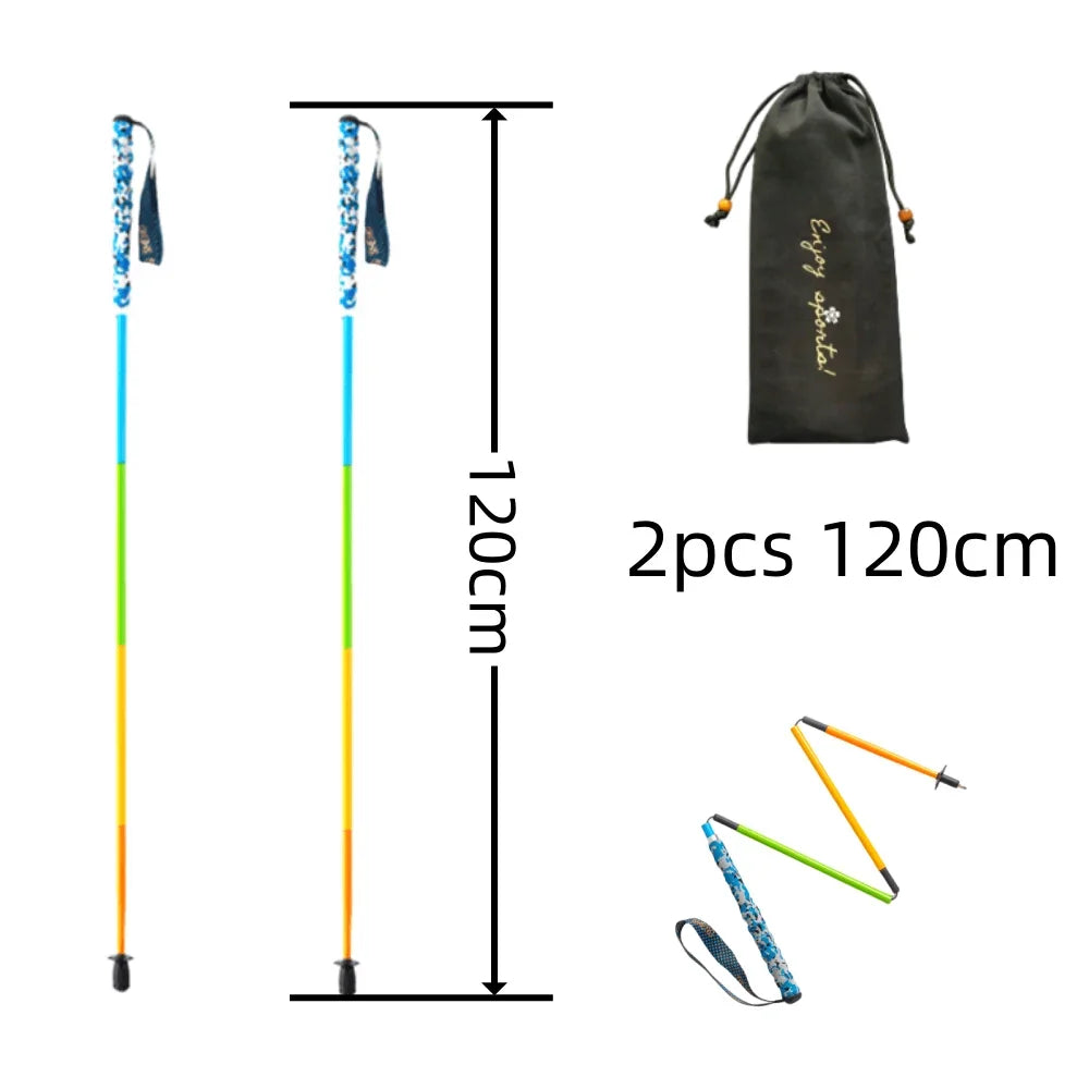 Ultra Light Weight Trekking Poles Foldable Hiking Sticks Carbon Fiber Hiking Poles Walking Sticks Trekking Stick