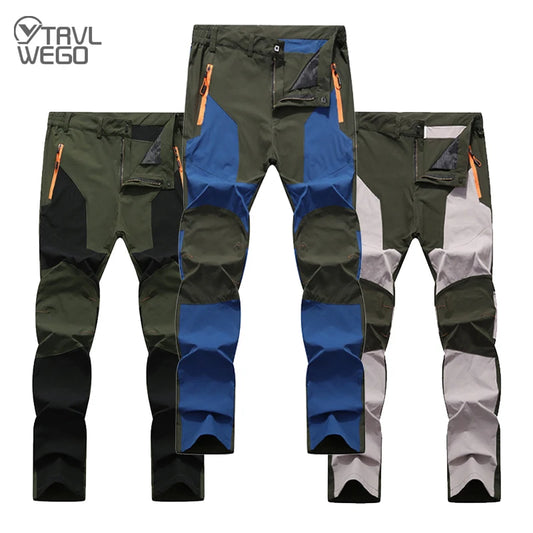 TRVLWEGO Summer Climb Trekking Camping Men Pants Quick Drying UV Resistant Active Waterproof Hiking Trousers Cycling Fishing 4XL