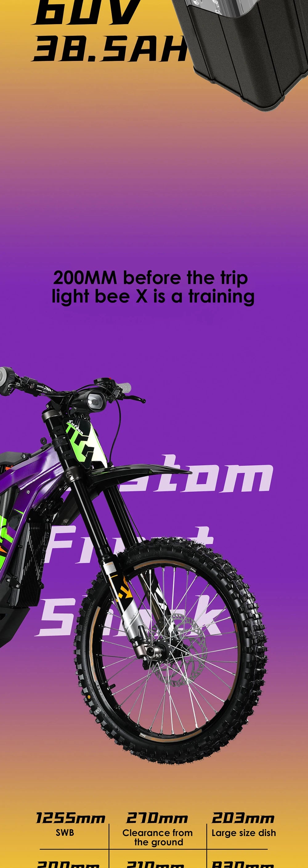 Surron Electric Dirt Bike Light Bee X 60v 6000W Middrive Powerful Ebike Off-Road 38.5AH Electric Motorcycle Moto Electrica Bike