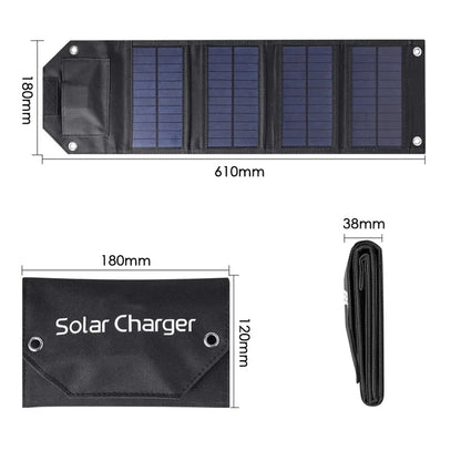 100W/80W/60W Folding Solar Panel USB 5V Solar Charger Portable Solar battery Solar Power Bank for Outdoor Camping Hiking + Cable