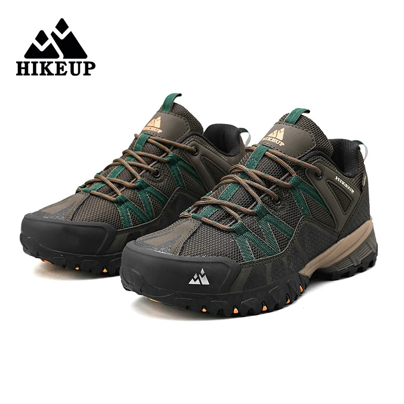 HIKEUP Breathable Cushioning Nonslip Sneakers Men's Hiking Shoes Running Trekking Sneakers Outdoor Mountain Sports Shoes for Men