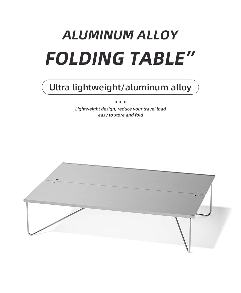 Ultralight Mini Outdoor Table Foldable Aluminum Alloy Camping Table for Travel Picnic Barbecue Lightweight Camping Furniture