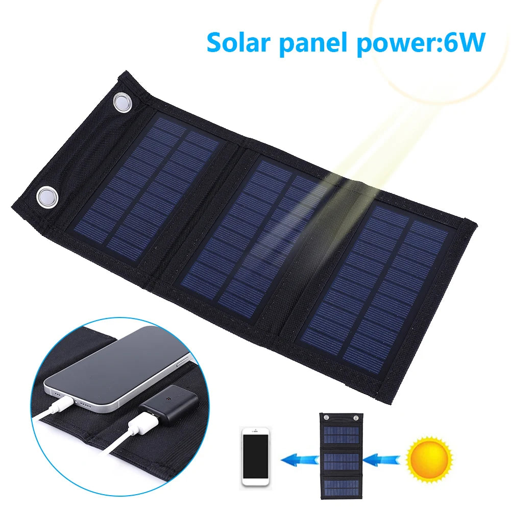 Outdoor Hiking Waterproof Foldable Solar panel For Phone power bank Solar USB Portable Solar Cells Charger camping Accessories