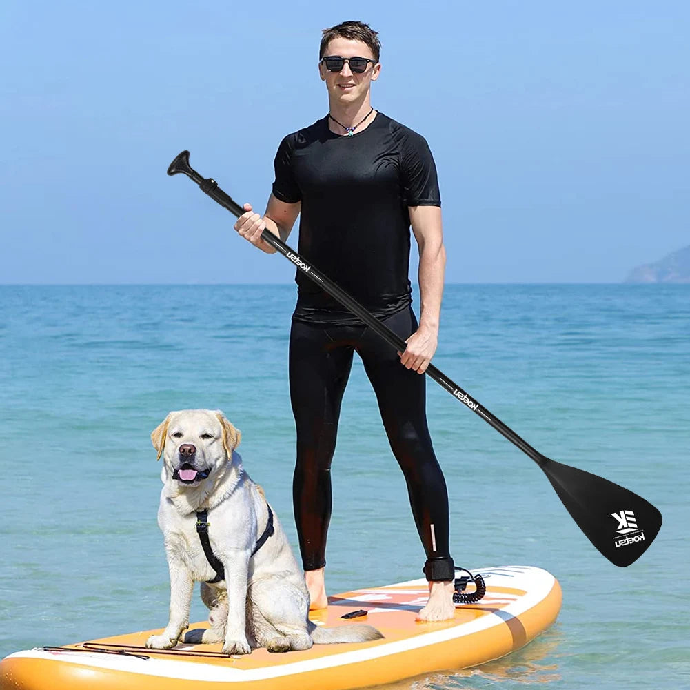 3-Piece Kayak Boat Paddle Adjustable Length Stand Up Paddleboard Paddles Aluminum Alloy One Way Paddle for Canoe Kayaking