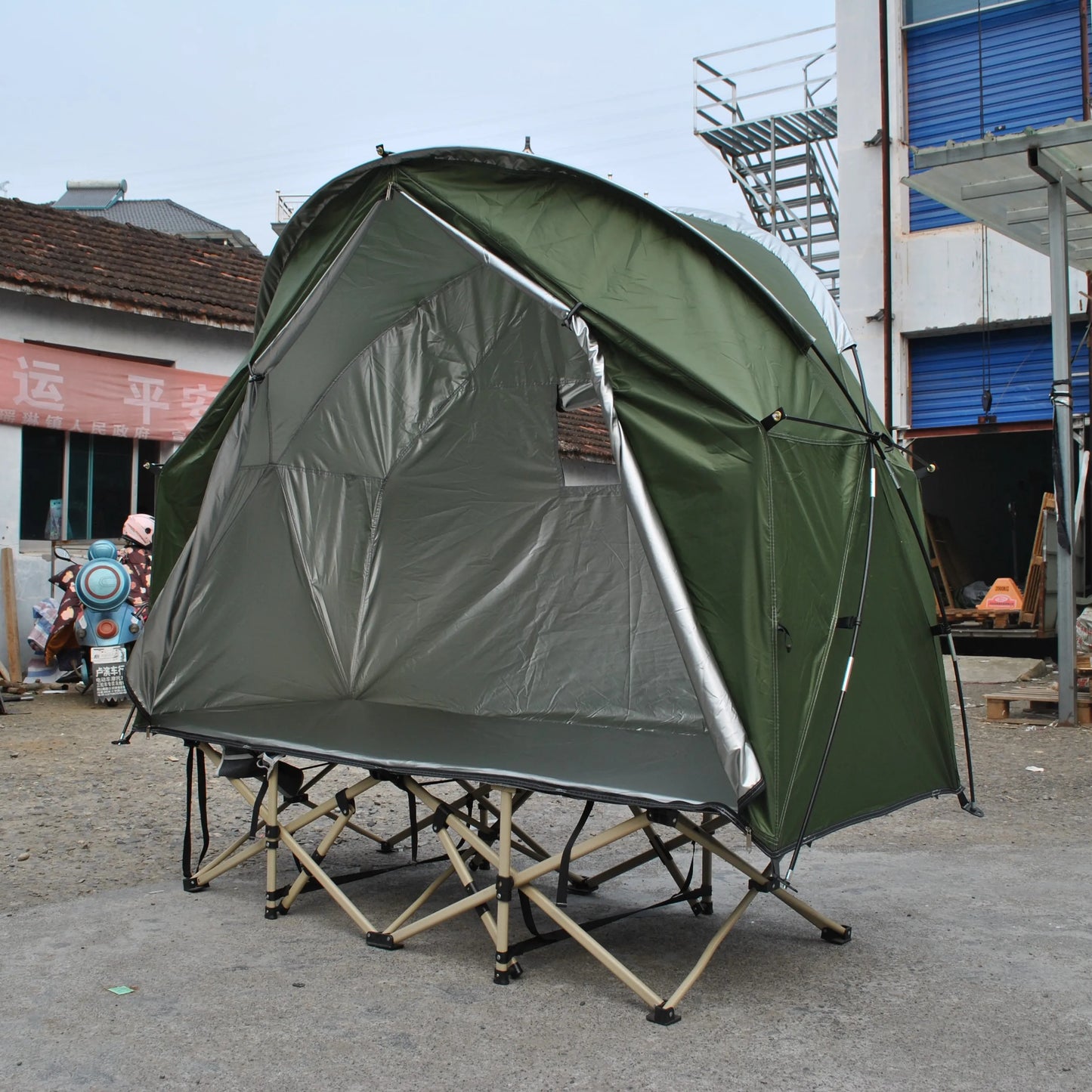 Solo Durable Camping Cot Tent with Waterproof Warm Features 4000mm Lightweight Design Camping equipment- exclude bed