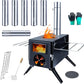 Fitinhot Camp Wood Stove,Tent Wood Burning Stoves Portable with Chimney Pipes,Upgraded Titanium Surface Camping Stove,for Hiking