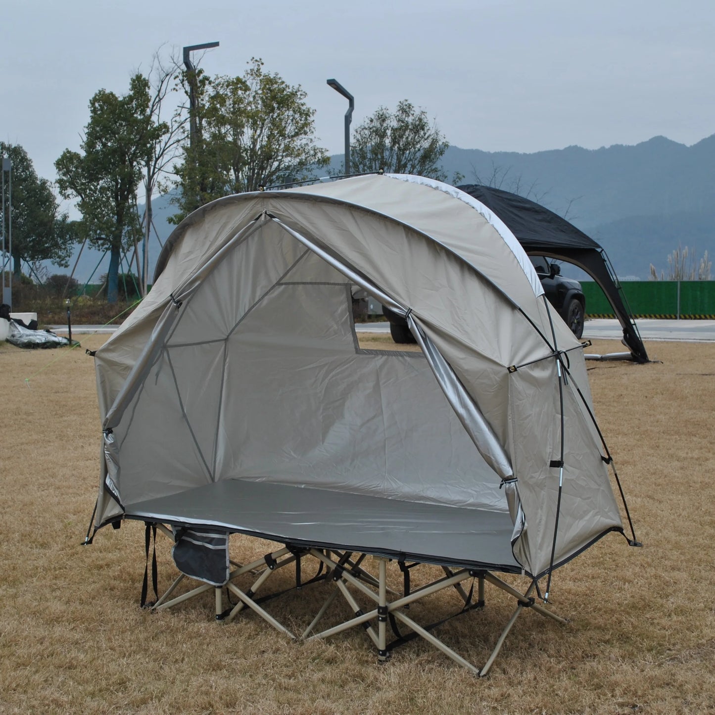 Solo Durable Camping Cot Tent with Waterproof Warm Features 4000mm Lightweight Design Camping equipment- exclude bed