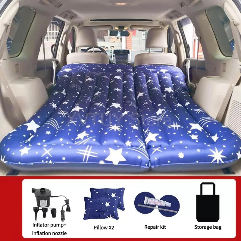 Universal Car Travel Inflatable Bed 175x130cm Foldable SUV Back Seat Trunk Mattress Air Bed Pillow for Travel Camping Outing