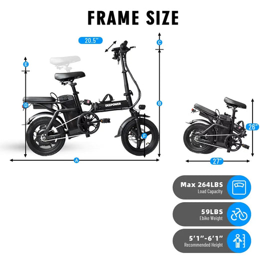 3 Speed Folding Ebike Electric Bike For Adults 48V 15AH 400W 32KM/H 14 inch Tire Electric Bicycle City USB Charging Port