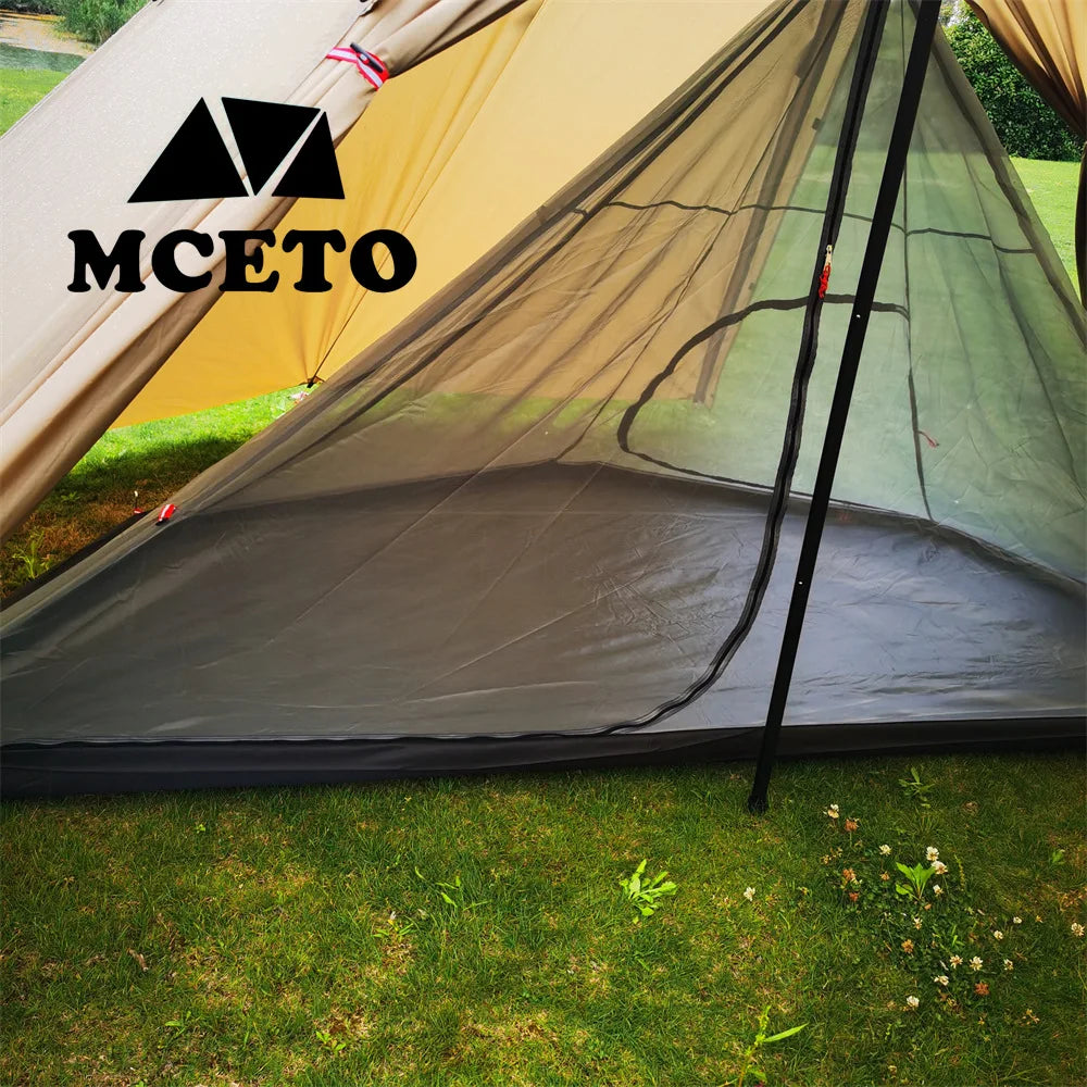 Lightweight Tipi Hot Tents with Stove Jack, Standing Room,Teepee Tent for Hunting, Family Team Camping,Brown, 6-8Persons