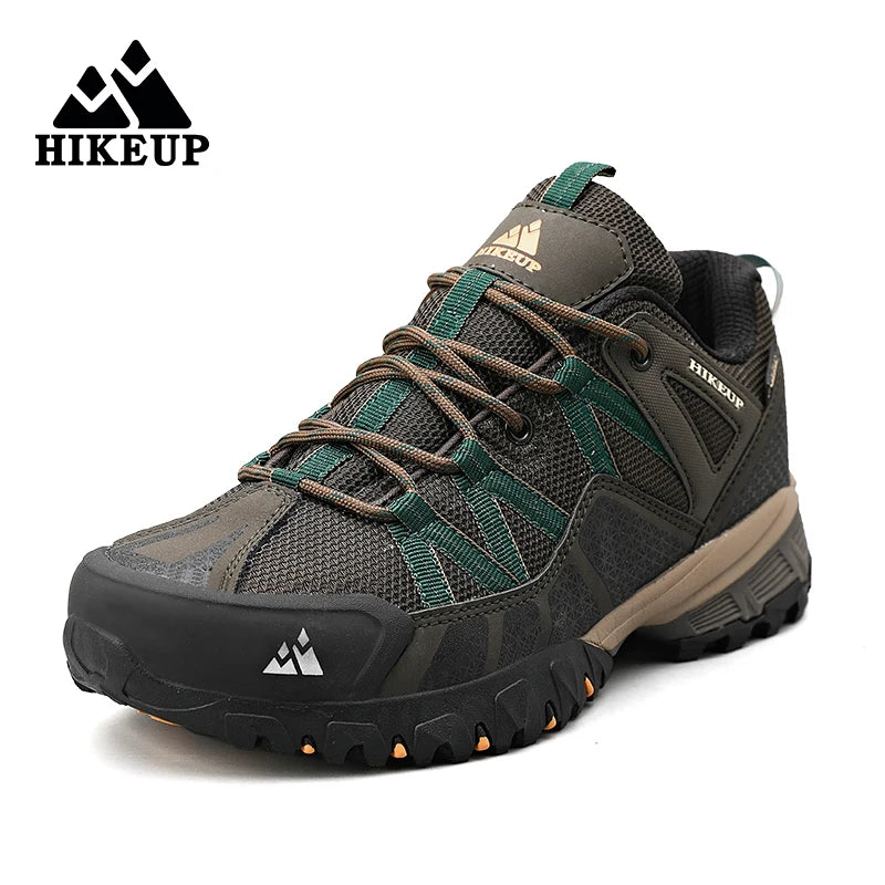 HIKEUP Breathable Cushioning Nonslip Sneakers Men's Hiking Shoes Running Trekking Sneakers Outdoor Mountain Sports Shoes for Men