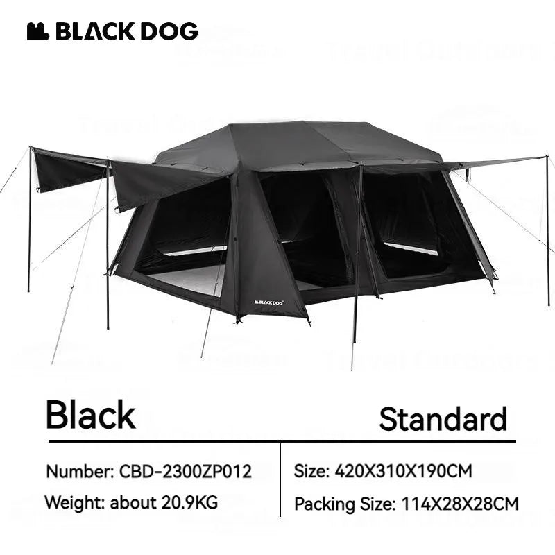 Naturehike BLACKDOG Cabin Tent Camping Automatic Tent for 5-8 Person Family Travel W/ Projection Screen Double Layer Waterproof