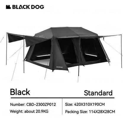 Naturehike BLACKDOG Cabin Tent Camping Automatic Tent for 5-8 Person Family Travel W/ Projection Screen Double Layer Waterproof