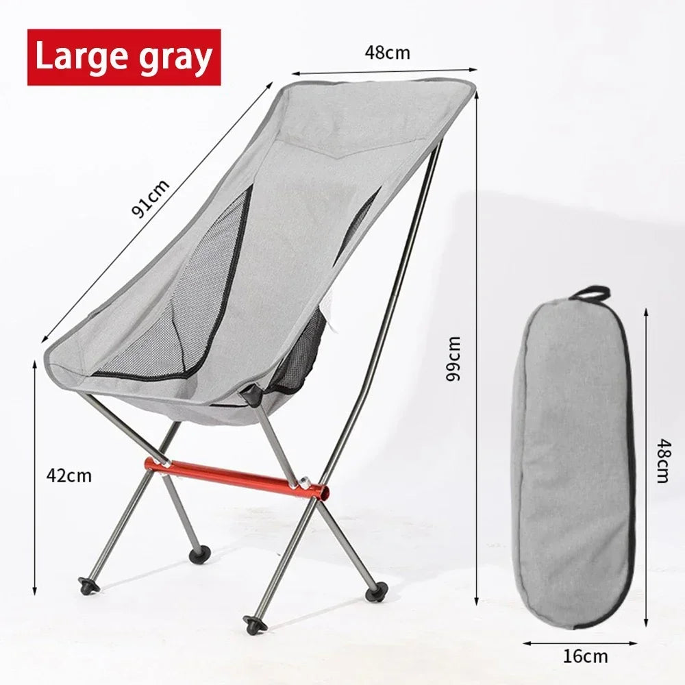 Folding Backpack Chair, Compact Camping Chair with Carrying Bag, Outdoor Camping Hiking Backpack Beach Trip, Large Small