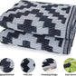 Camping Mats Rugs Reversible Waterproof RV Deck Porch Plastic Rugs Led Illuminated Patio Mat Black-White 9x12 Feet