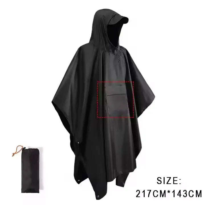 3 In 1 Outdoor Military Waterproof Raincoat Rain Coat Men Raincoat Women Awning From The Rain Motorcycle Rain Poncho Picnic Mat