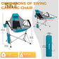 KingCamp Camping Chair, Hammock Chair, Folding Rocking Chair, Aluminum Adjustable Back Swing , Chair with Removable Footrest