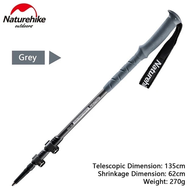 Naturehike Trekking Pole 7075 Aluminum Alloy Outer Lock 3-Section Telescopic Folding Pole Hiking Climbing Outdoor Walking Stick