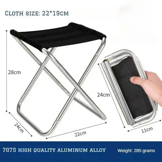 Portable Folding Picnic Stool, Fishing Chair, Ultra Light Furniture, Alloy Folding Stool, Camping Chair