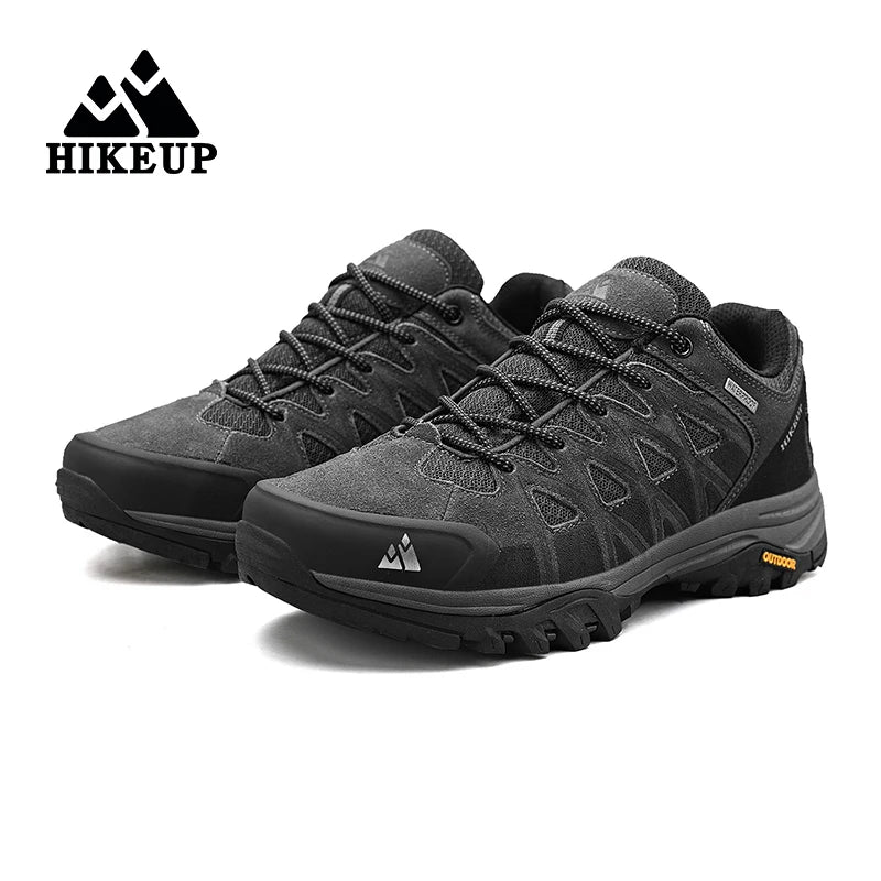 HIKEUP Hiking Shoes for Men Leather Trekking Shoes Technical Racing Sport Car Model Building Blocks City Mechanical Technical