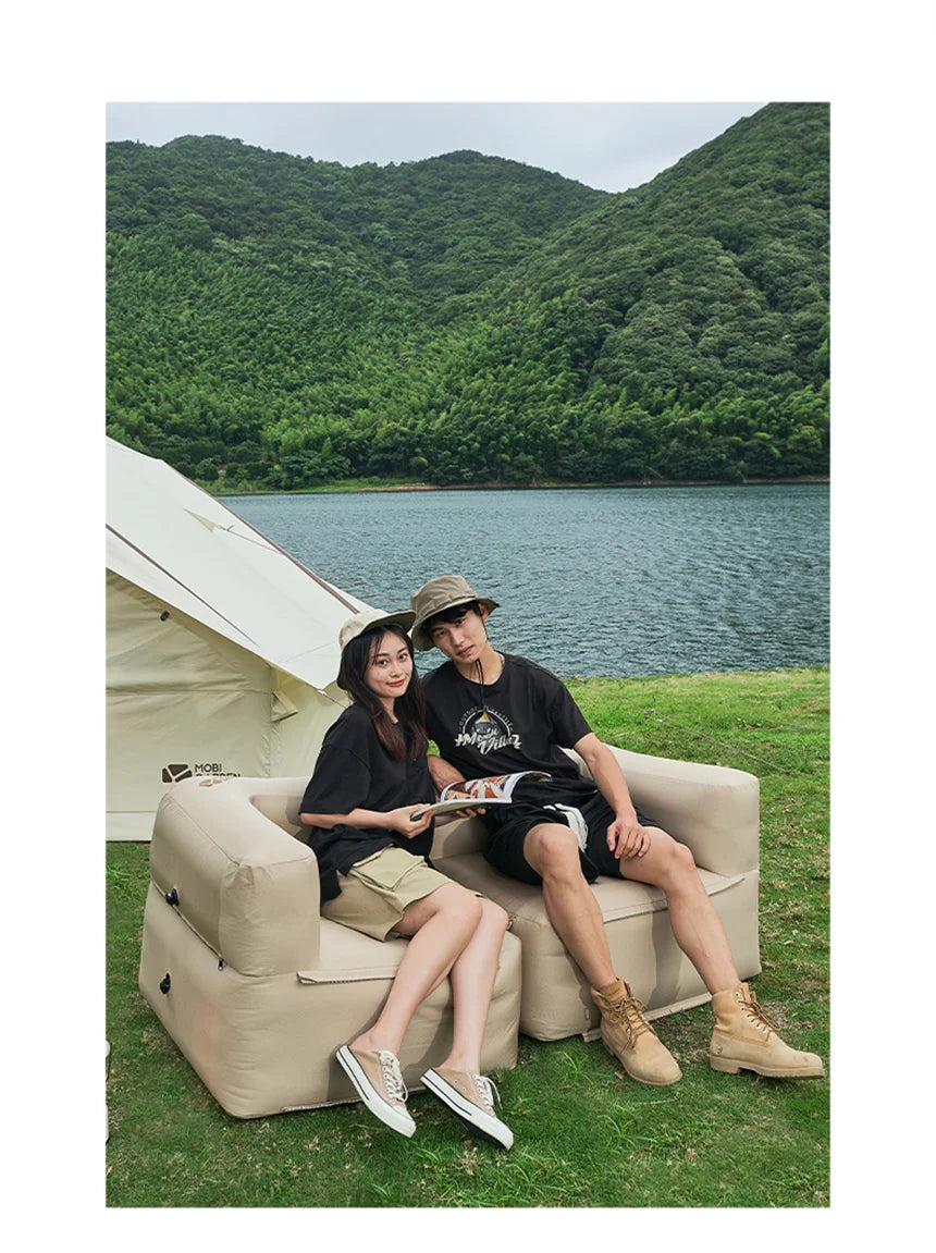 MOBI GARDEN Portable Camping air sofa with air bed separation connection