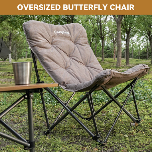 KingCamp Comfortable Butterfly Chair, Camping Dorm Entertainment, with Upholstered Seat, Portable and Foldable, 300 lbs