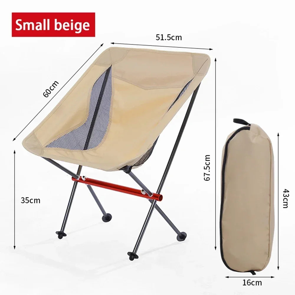 Folding Backpack Chair, Compact Camping Chair with Carrying Bag, Outdoor Camping Hiking Backpack Beach Trip, Large Small