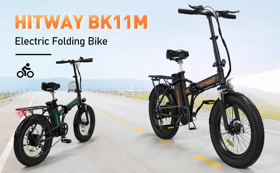 HITWAY BK11M Electric Bike for Adults, 20" x 4.0 Fat Tire Ebike with 750W Motor, 48V/15Ah Foldable Electric Bike, E Bike 7-Speed