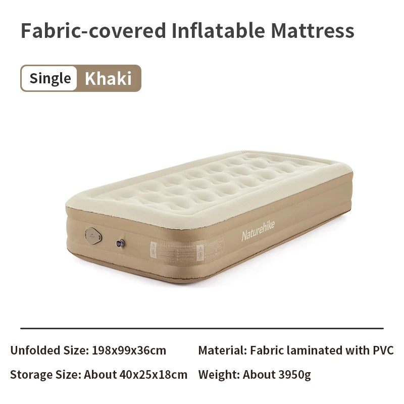 Naturehike Inflatable 36cm Sleeping Mattress Air Mat Camping 1/2/3 Person Bed With Built in Pump Folding Tourism Pad Portable