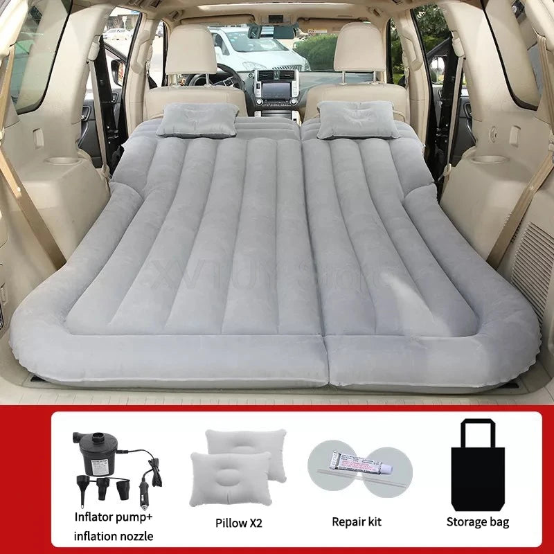 Universal Car Travel Inflatable Bed 175x130cm Foldable SUV Back Seat Trunk Mattress Air Bed Pillow for Travel Camping Outing