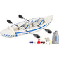 SE330 Two Person Inflatable Sport Kayak Boat with Seats, Paddles, Bag and Electric Pump-Affordable-Lightweight-Portable