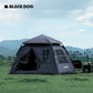 BLACKDOG Automatic One-touch Tent Quick Open Two Door Four Window Camping Outdoor Black Coated Waterproof Thickened