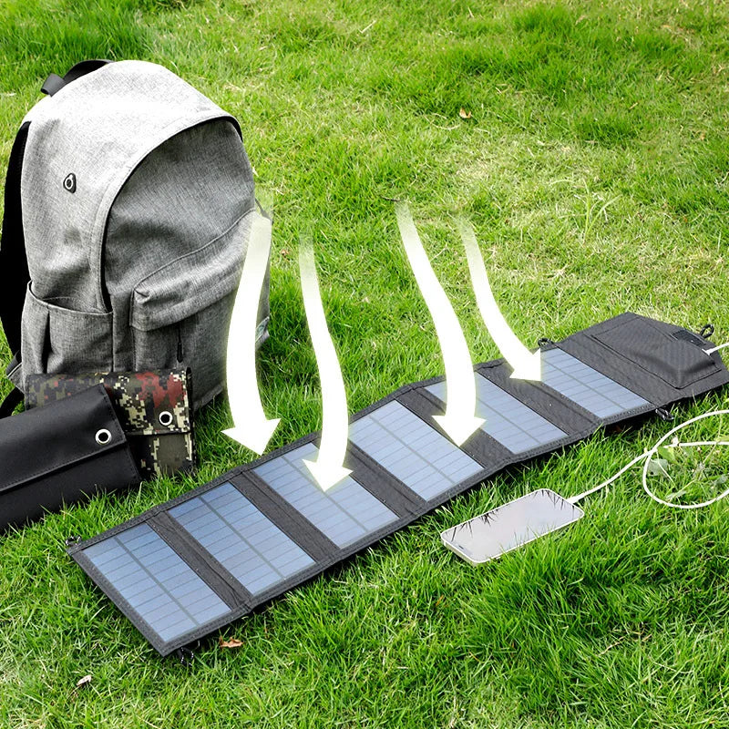 500W Portable Polysilicon Solar Panel Charger USB 5V DC Foldable Solar Panel For Phone Charge Power Bank For Hiking Camping