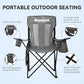 4 Pack Outdoor Camping Chairs Folding//Portable with Cooler Pouch, Mesh Backrest and Cup Holder Pocket(Grey) (Gr