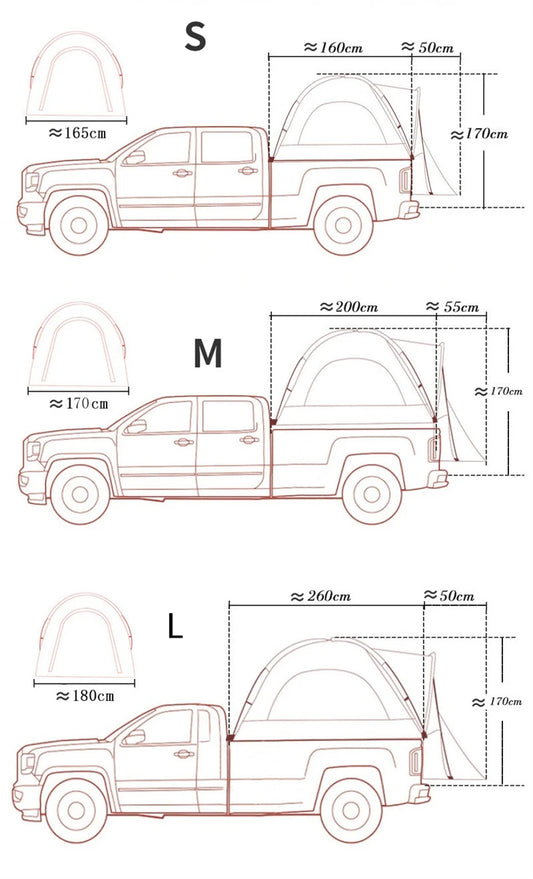 Car Rear Tent Field Camping Pickup Truck Side Tents Fishing Automatic Roof Tent Oxford Cloth For Toyota Tundra Tacoma Titan