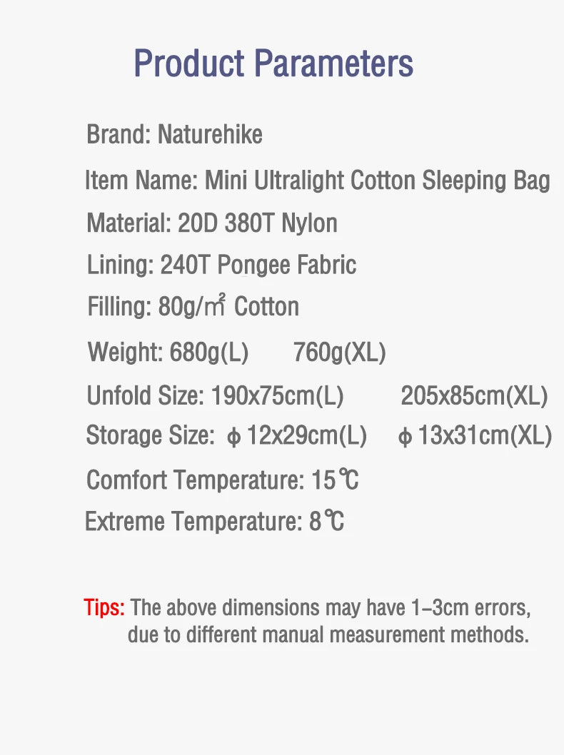 Naturehike LW180 Sleeping Bag Ultralight Portable Splicable Single Spring Summer Outdoor Hiking Camping Climbing Sleeping Bag