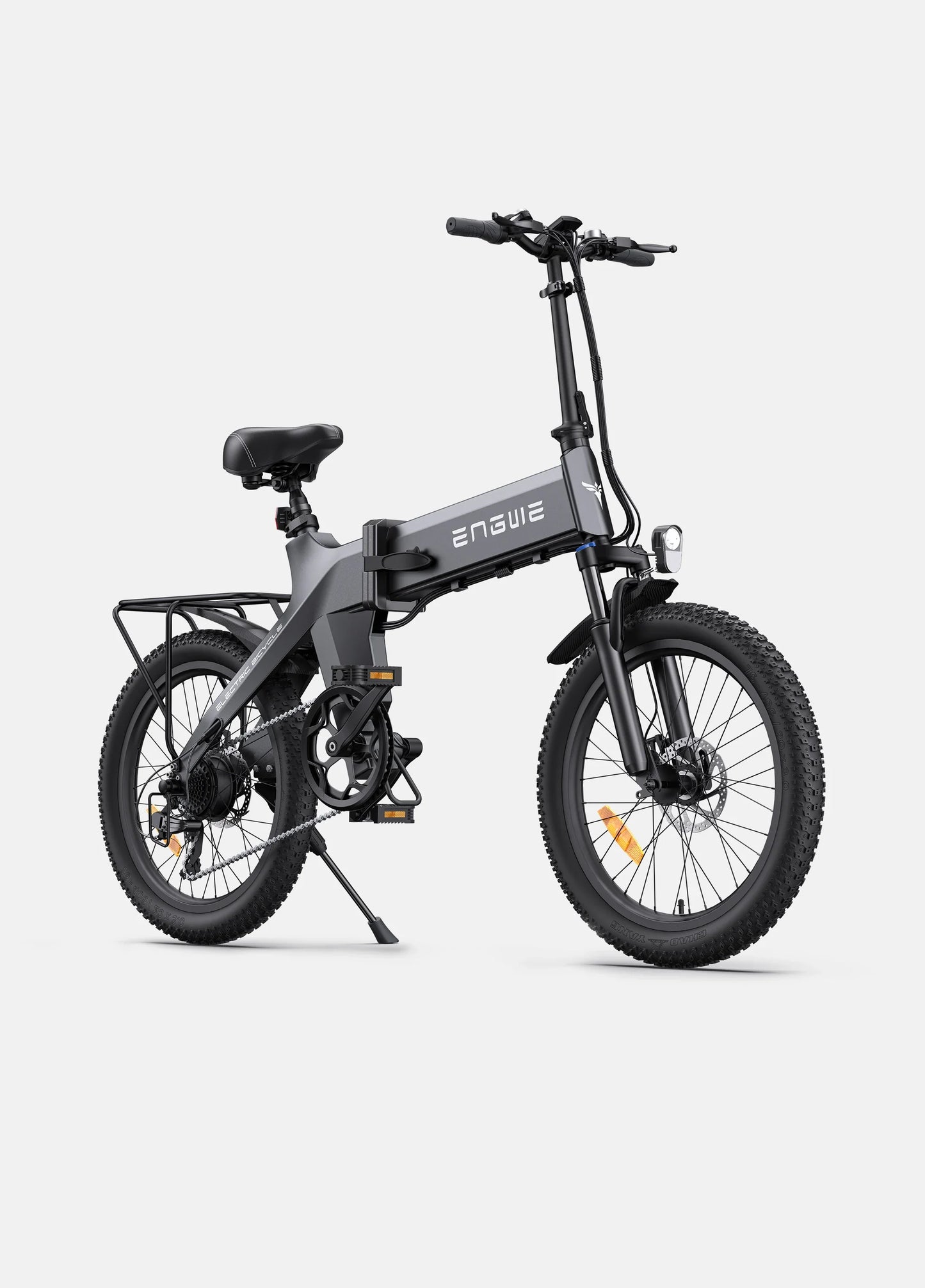 Black ENGWE-Electric Bicycle for Adults, City Bike Motor, Powerful Motor, Electric Bicycle, 20*3.0in, 36V 19.2AH, 250W, 25 km/h