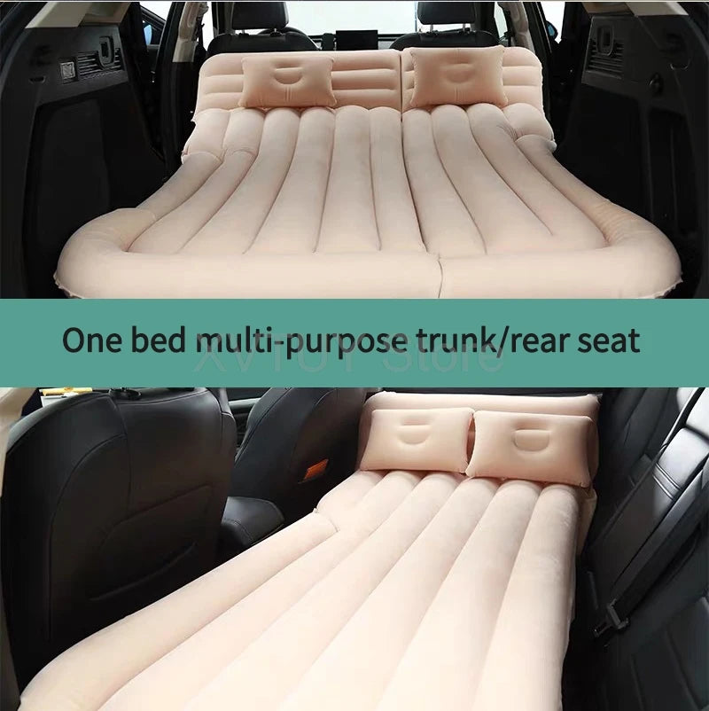 Universal Car Travel Inflatable Bed 175x130cm Foldable SUV Back Seat Trunk Mattress Air Bed Pillow for Travel Camping Outing