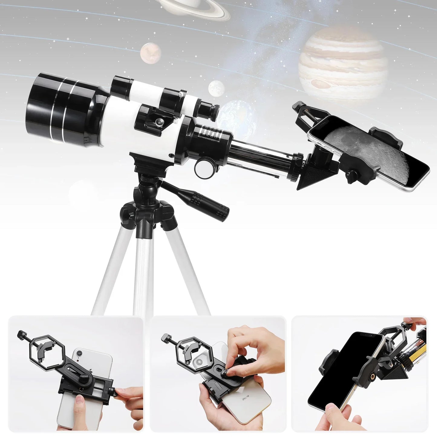 150 Time Professional Astronomical Telescope for Space Monocular HD Eyepiece Powerful Binoculars Night Vision for Star Camping