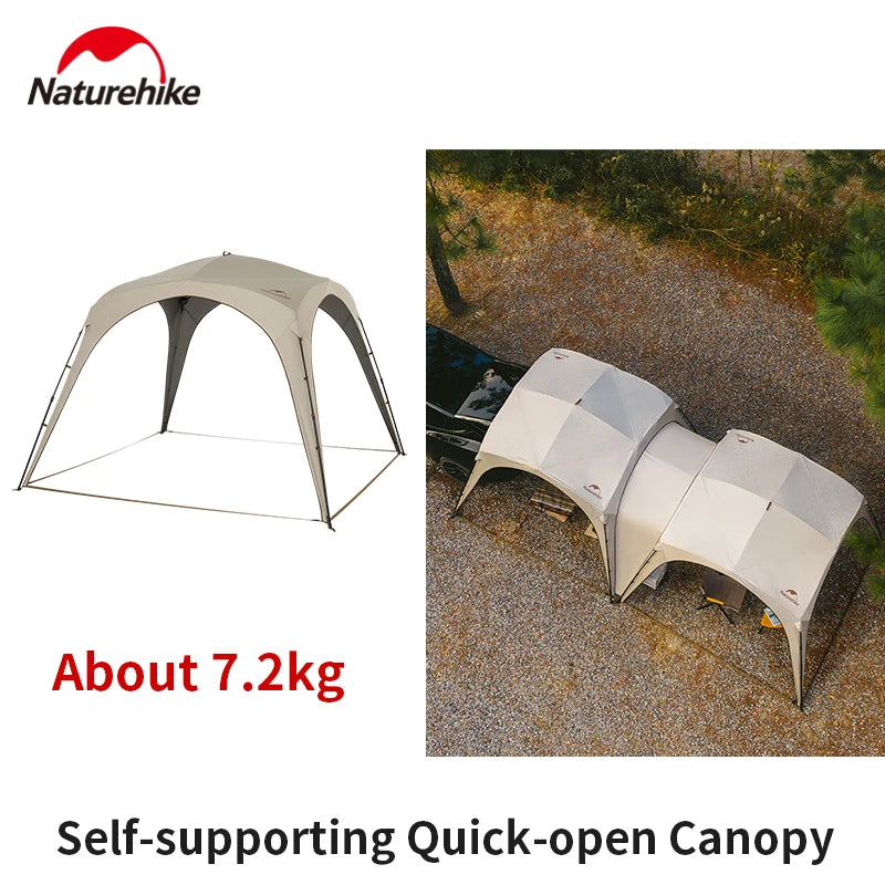 Naturehike Dome Tent Canopy Waterproof PU5000+ UPF12500+ Quick Open Docking Tent Outdoor Camping Large Sunshade Tarp Family