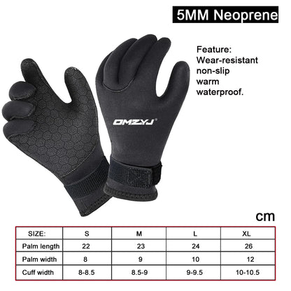 5mm 3mm Neoprene Diving Gloves For Men Women Diver Wetsuit Snorkeling Canoeing Spearfish Swimming Fins Underwater Hunting Glove