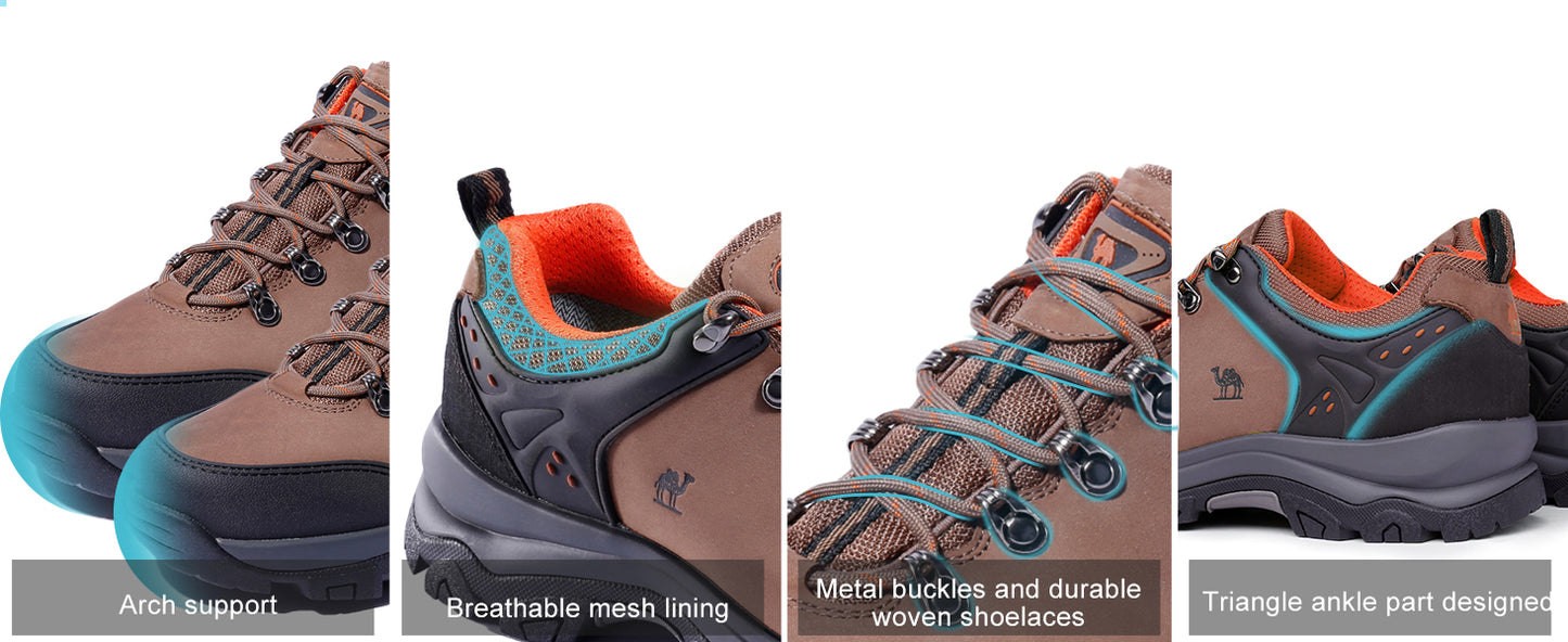 GOLDEN CAMEL Hiking Shoes for Men Waterproof Outdoor Low-top Hiking Boots Leather Men's Trekking Shoes Walking Male Sneakers New